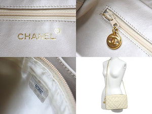 CHANEL シャネル ショルダーバッグ 2番台 ココマーク ココボール ホワイト キャビアスキン ゴールド金具 美品 中古 4c067493cc