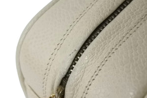CHANEL シャネル ショルダーバッグ 2番台 ココマーク ココボール ホワイト キャビアスキン ゴールド金具 美品 中古 4c067493cc