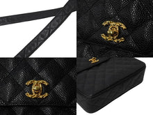 Load image into Gallery viewer, CHANEL シャネル マトラッセ ショルダーバッグ ココマーク 2番台 キャビアスキン ブラック ゴールド金具 美品 中古 4c067494