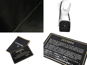 CHANEL シャネル マトラッセ ショルダーバッグ ココマーク 2番台 キャビアスキン ブラック ゴールド金具 美品 中古 4c067494