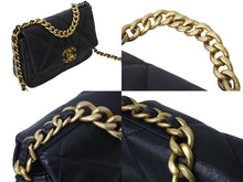 Load image into Gallery viewer, 極美品 CHANEL シャネル19 2WAYシングルフラップマトラッセチェーンショルダーバッグ 30番台 ラムスキン ブラック ゴールド 中古 4c067499