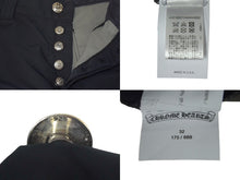 Load image into Gallery viewer, 新品未使用 CHROMEHEARTS クロムハーツ CHクロスパッチ カーペンター ハーフパンツ レザー シルバー925 ナイロン サイズ32 中古 4c067512