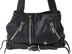 ChromeHearts クロムハーツ CH Plain JJDean Bag プレインJJディーンバッグ レザー シルバー925 ブラック 美品 中古 4c067513
