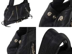 ChromeHearts クロムハーツ CH Plain JJDean Bag プレインJJディーンバッグ レザー シルバー925 ブラック 美品 中古 4c067513