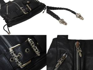 ChromeHearts クロムハーツ CH Plain JJDean Bag プレインJJディーンバッグ レザー シルバー925 ブラック 美品 中古 4c067513