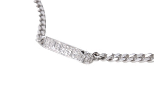 極美品 Dior ディオール ネックレス チョーカー 重量17.3g シルバーカラー メタル ラインストーン アクセサリー 中古 4c067540