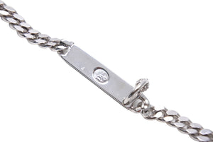 極美品 Dior ディオール ネックレス チョーカー 重量17.3g シルバーカラー メタル ラインストーン アクセサリー 中古 4c067540