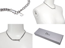 Load image into Gallery viewer, 極美品 Dior ディオール ネックレス チョーカー 重量17.3g シルバーカラー メタル ラインストーン アクセサリー 中古 4c067540