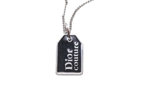 極美品 Dior ディオール ネックレス チョーカー Dior couture ディオール クチュール シルバーカラー ブラック メタル 中古 4c067546
