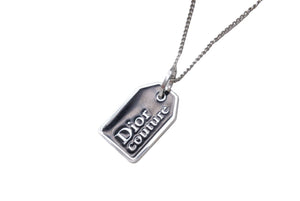 極美品 Dior ディオール ネックレス チョーカー Dior couture ディオール クチュール シルバーカラー ブラック メタル 中古 4c067546