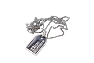 極美品 Dior ディオール ネックレス チョーカー Dior couture ディオール クチュール シルバーカラー ブラック メタル 中古 4c067546