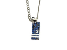 Load image into Gallery viewer, 極美品 Christian Dior クリスチャンディオール トロッター プレート ネックレス ブルー メタル シルバー金具 10.8g ロゴ アクセサリー ジュエリー 中古 4c067547