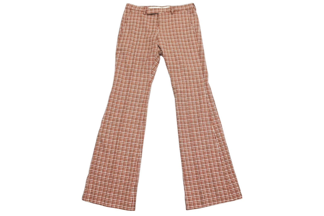 GUCCI グッチ トラウザーズ パンツ ツイードウール ナイロン レッド ホワイト ベージュ ブラック サイズ46 美品 中古 4c067549 