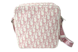 新品未使用 Christian Dior クリスチャンディオール トロッター ショルダーバッグ ガーリーライン ラインストーン ピンク 中古 4c067557