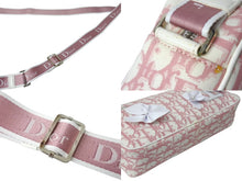 Load image into Gallery viewer, 極美品 ChristianDior クリスチャンディオール トロッター ショルダーバッグ ガーリーライン ラインストーン ピンク 中古 4c067559