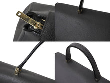 Load image into Gallery viewer, Valextra ヴァレクストラ イジィデ ラージ グレー レザー N402869 ハンドバック ゴールド金具 美品 中古 4c067583