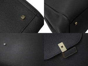 Valextra ヴァレクストラ イジィデ ラージ グレー レザー N402869 ハンドバック ゴールド金具 美品 中古 4c067583