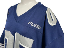 Load image into Gallery viewer, FUBU フブ フットボール ジャージ 半袖Tシャツ KOREA製 メッシュ ネイビー グレー ホワイト サイズXXL 美品 中古 4c067592