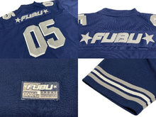 Load image into Gallery viewer, FUBU フブ フットボール ジャージ 半袖Tシャツ KOREA製 メッシュ ネイビー グレー ホワイト サイズXXL 美品 中古 4c067592