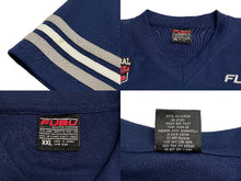 Load image into Gallery viewer, FUBU フブ フットボール ジャージ 半袖Tシャツ KOREA製 メッシュ ネイビー グレー ホワイト サイズXXL 美品 中古 4c067592