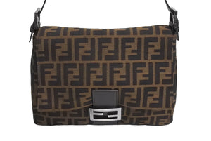 FENDI フェンディ マンマバケット ハンドバッグ ズッカ柄 ズッカブラウン シルバー金具 美品 中古 4c067595 