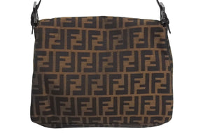 FENDI フェンディ マンマバケット ハンドバッグ ズッカ柄 ズッカブラウン シルバー金具 美品 中古 4c067595 