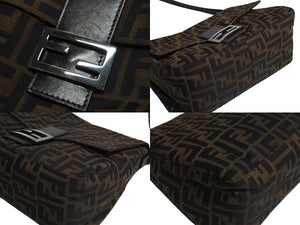 FENDI フェンディ マンマバケット ハンドバッグ ズッカ柄 ズッカブラウン シルバー金具 美品 中古 4c067595 