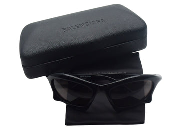 BALENCIAGA バレンシアガ Bat Rectangle サングラス バイオベースインジェクションナイロン ブラック サイズ59□20 美品 中古 4c067599