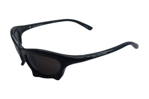 BALENCIAGA バレンシアガ Bat Rectangle サングラス バイオベースインジェクションナイロン ブラック サイズ59□20 美品 中古 4c067599