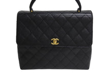Load image into Gallery viewer, 極美品 CHANEL シャネル マトラッセ ココマーク ハンドバッグ 7番台 フランス製 キャビアスキン ブラック ゴールド 中古 4c067602