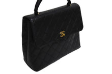 Load image into Gallery viewer, 極美品 CHANEL シャネル マトラッセ ココマーク ハンドバッグ 7番台 フランス製 キャビアスキン ブラック ゴールド 中古 4c067602