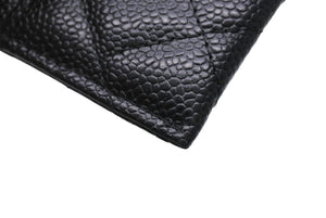 極美品 CHANEL シャネル カードケース ココマーク キャビアスキン 22番台 ブラック ゴールド金具 中古 4c067606