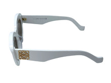 Load image into Gallery viewer, 新品同様 LOEWE ロエベ サングラス LW40051F サイズ53□21 145 ホワイト ブラウン プラスチック アナグラムロゴ 中古 4c067609