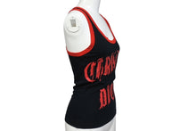Load image into Gallery viewer, 極美品 Christian Dior クリスチャンディオール タンクトップ 2A12155580 サイズ36 ガリアーノ期 ロゴ ブラック レッド 中古 4c067610