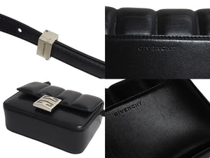ジバンシー ジバンシー ショルダーバッグ 4G キルティング レザー スモール シルバー金具 ブラック 美品 中古 4c067614 