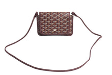 Load image into Gallery viewer, 新品未使用 GOYARD ゴヤール プリュメ ポーチウォレット ショルダーバッグ バーガンディ PVC レザー シルバー金具 中古 4c067629