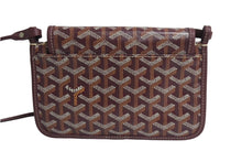 Load image into Gallery viewer, 新品未使用 GOYARD ゴヤール プリュメ ポーチウォレット ショルダーバッグ バーガンディ PVC レザー シルバー金具 中古 4c067629