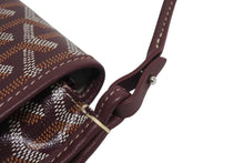 Load image into Gallery viewer, 新品未使用 GOYARD ゴヤール プリュメ ポーチウォレット ショルダーバッグ バーガンディ PVC レザー シルバー金具 中古 4c067629