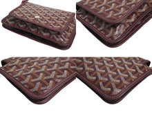 Load image into Gallery viewer, 新品未使用 GOYARD ゴヤール プリュメ ポーチウォレット ショルダーバッグ バーガンディ PVC レザー シルバー金具 中古 4c067629