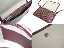 Load image into Gallery viewer, 新品未使用 GOYARD ゴヤール プリュメ ポーチウォレット ショルダーバッグ バーガンディ PVC レザー シルバー金具 中古 4c067629