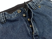 Load image into Gallery viewer, CHROME HEARTS クロムハーツ デニムカーペンターカットオフショートパンツ インディゴ シルバー925 サイズ34 美品 中古 4c067644
