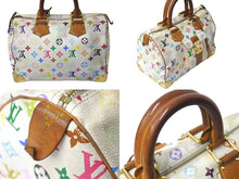 Load image into Gallery viewer, LOUIS VUITTON×村上隆 ルイヴィトン ハンドバッグ スピーディ30 M92643 ホワイト マルチカラー ゴールド金具 中古 4c067650