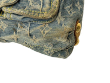 Load image into Gallery viewer, LouisVuitton ルイヴィトン バギーPM ショルダーバッグ M95049 モノグラムデニム ヌメ革 ブルー ゴールド 良品 中古 4c067651