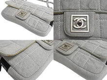 Load image into Gallery viewer, CHANEL シャネル スポーツライン チェーンショルダーバッグ マトラッセ 9番台 コットン グレー マットシルバー金具 美品 中古 4c067660