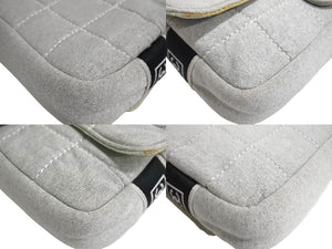 CHANEL シャネル スポーツライン チェーンショルダーバッグ マトラッセ 9番台 コットン グレー マットシルバー金具 美品 中古 4c067660