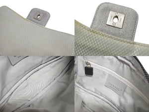 CHANEL シャネル スポーツライン チェーンショルダーバッグ マトラッセ 9番台 コットン グレー マットシルバー金具 美品 中古 4c067660