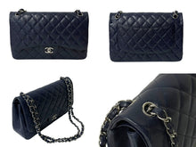 Load image into Gallery viewer, 極美品 CHANEL シャネル チェーンショルダーバッグ キャビアスキン マトラッセ30 Wフラップ ネイビー シルバー金具 19番台 中古 4c067661