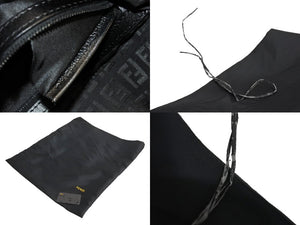 FENDI フェンディ ズッキーノ柄 ワンショルダーバッグ ハンドバッグ キャンバス ブラック シルバー金具 美品 中古 4c067655 