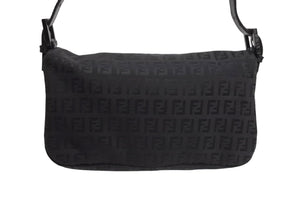 FENDI フェンディ ズッキーノ柄 ワンショルダーバッグ ハンドバッグ キャンバス ブラック シルバー金具 美品 中古 4c067655 