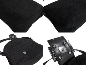 FENDI フェンディ ズッキーノ柄 ワンショルダーバッグ ハンドバッグ キャンバス ブラック シルバー金具 美品 中古 4c067655 